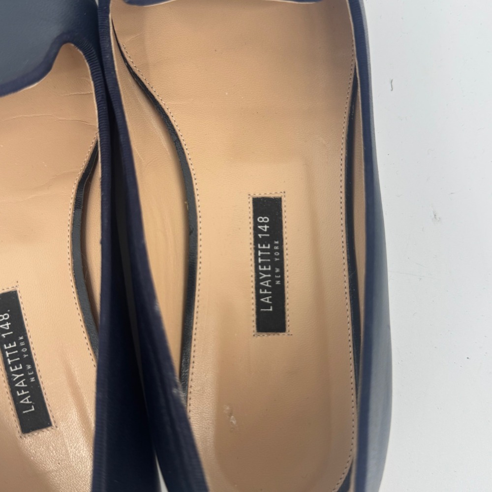 LAFAYETTE 148 NEW YORK Navy Leather Loafers Women US Size 8 - Picture 3 of 8